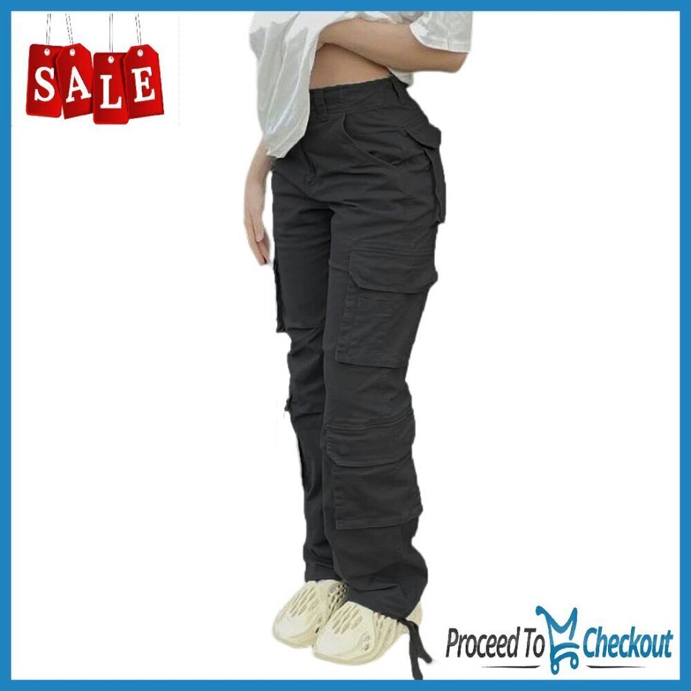 High Waisted Cargo Pants Women Baggy Y2K Wide Leg Streetwear